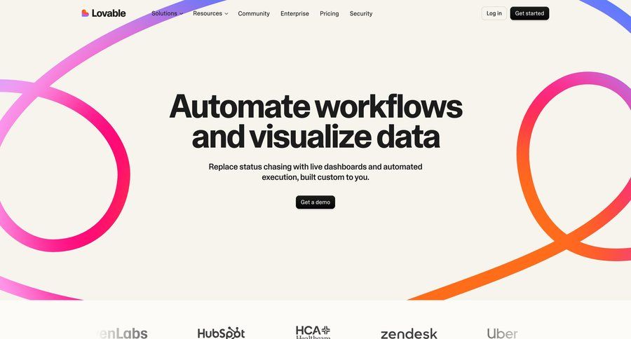 Lovable
			 workflow automation ui page example
