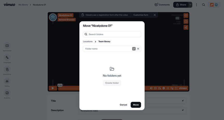 Vimeo
			 content management form video management folder management create ui page example