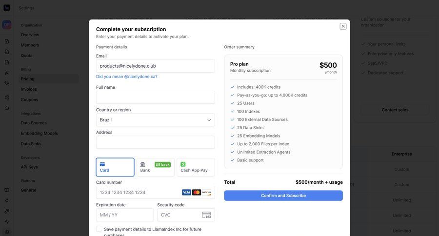 Llamaindex
				form ui page example