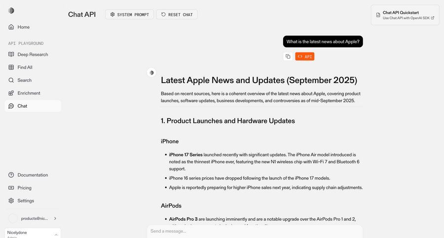 Parallel
			 sidebar navigation chat news article chat interface ui page example