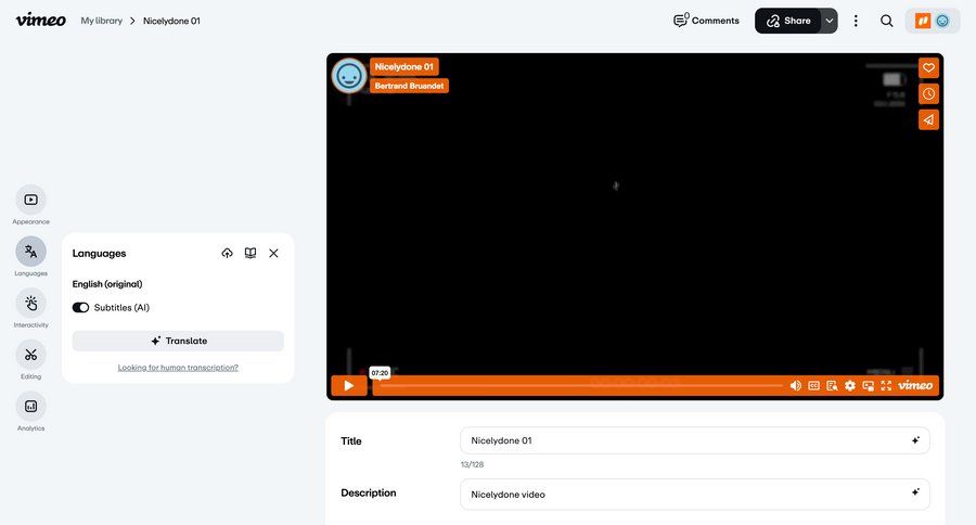 Vimeo
			 content management video management video player menu media player ui page example