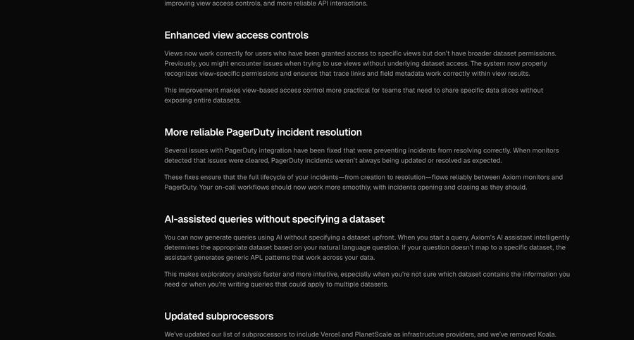 Axiom
				changelog ui page example