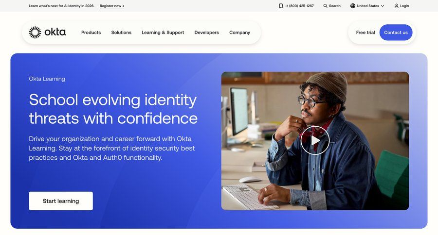 Okta
				education program ui page example