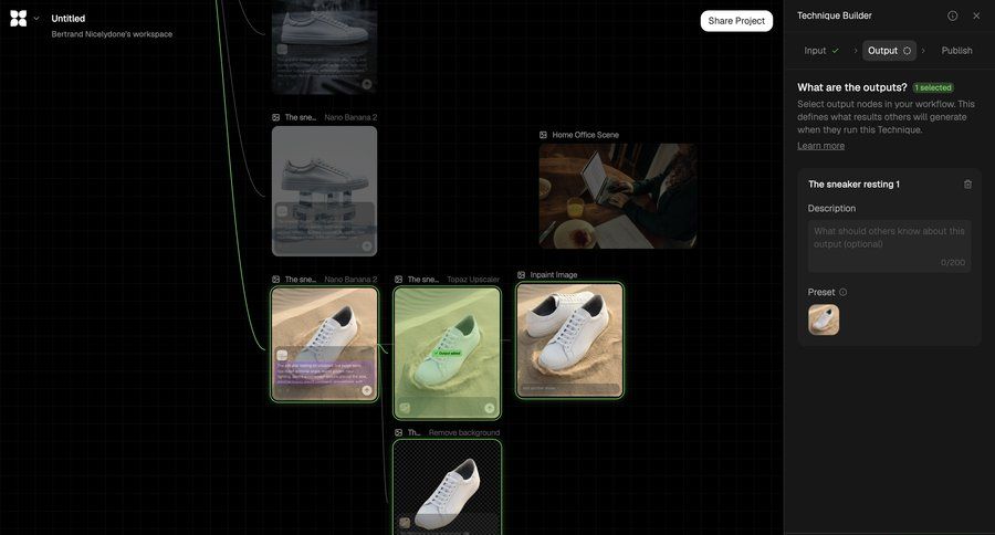 Flora
			 configuration artificial intelligence grid workflow automation design progress indicator workflow builder workflow creation dark theme right sidebar workflow editor connection navigation bar modern node based editor ui page example