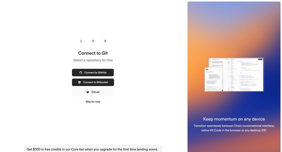 Ona
				onboarding ui page example