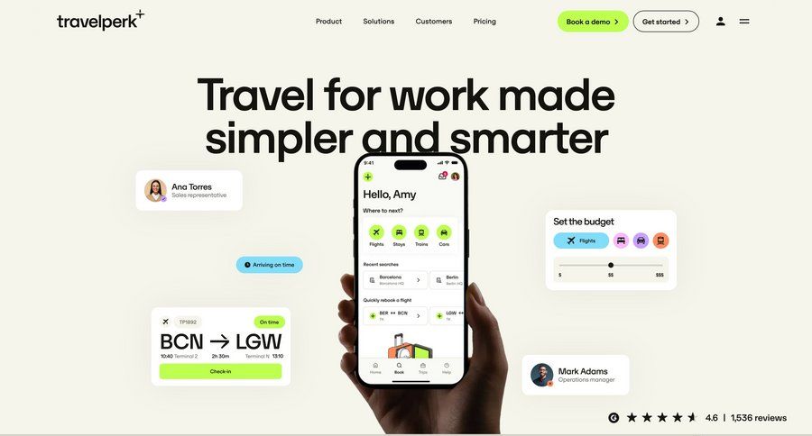 Travelperk
				landing page ui page example
