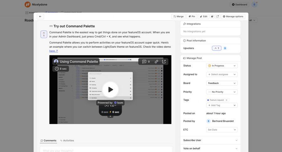 FeatureOS
			 modal screen collaboration onboarding full screen modal tutorial documentation ui page example