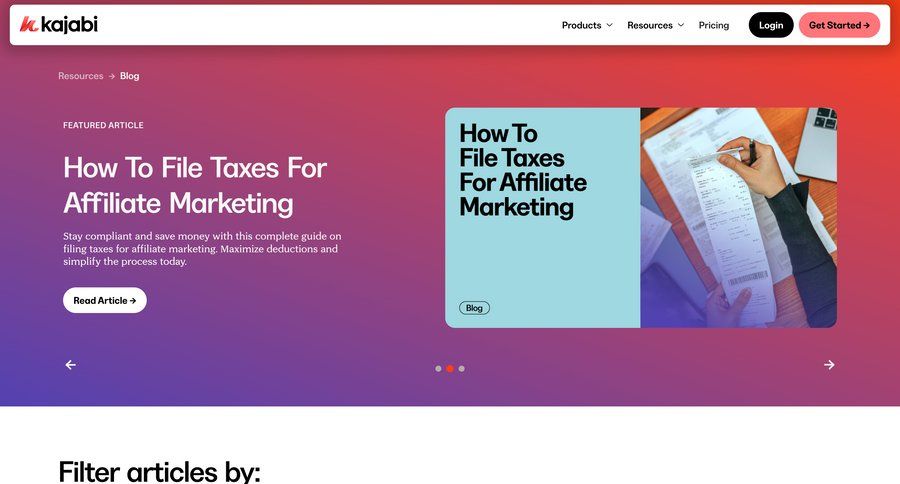 Kajabi
			 insight customer stories blog templates pagination ui page example