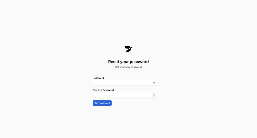 Bird
				password reset ui page example