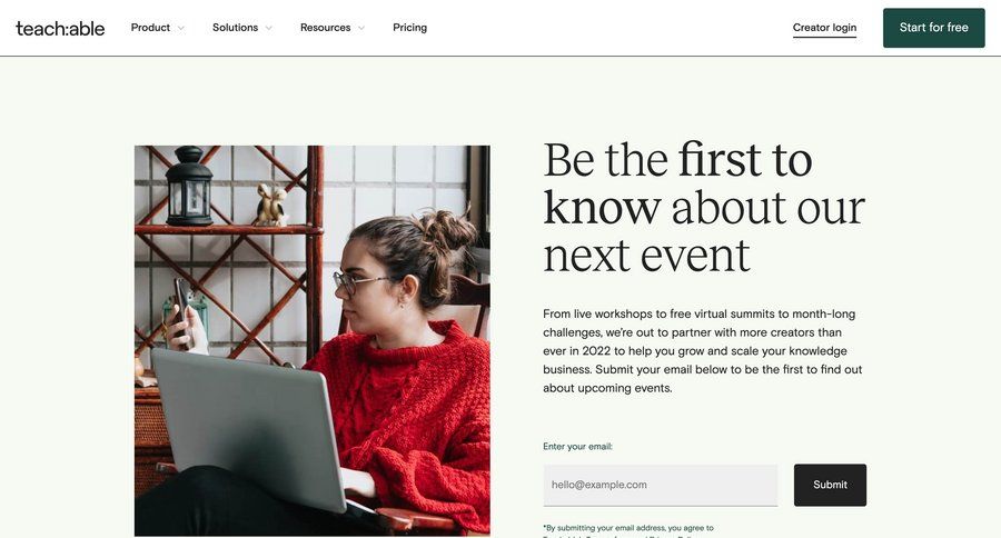 Teachable
			events note creation accordion ui page example