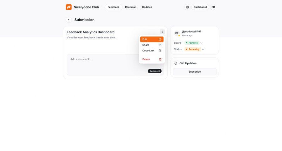 UserJot
			 dashboard delete detail view menu analytics ui page example