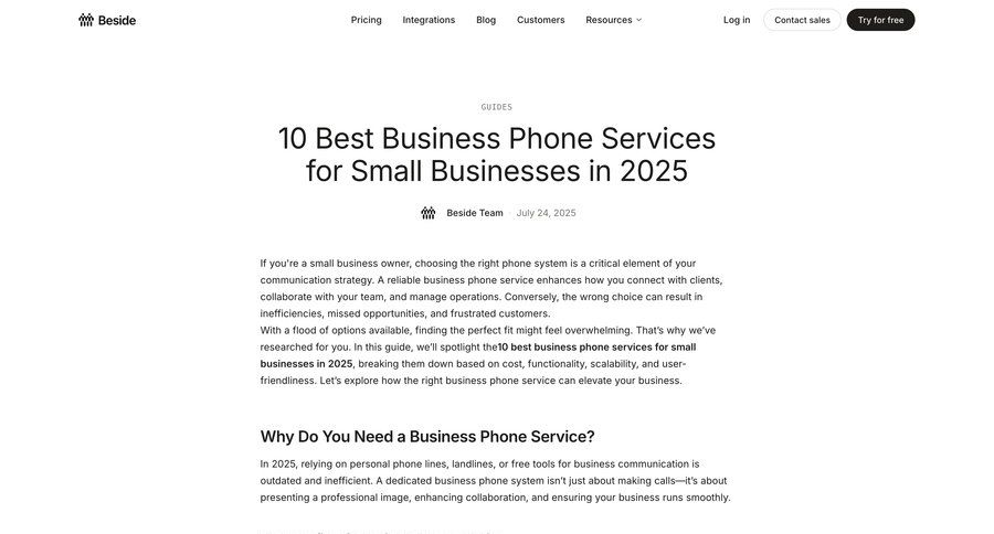 Beside
				article ui page example