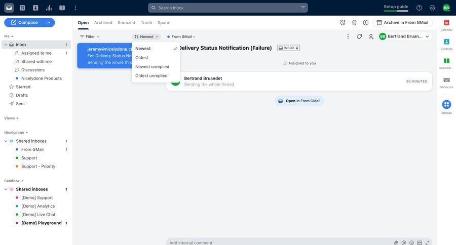 Front
			 collaboration team collaboration sidebar navigation onboarding full-screen layout email management email inbox management inbox task communication sidebar lists product details communication menu ui page example