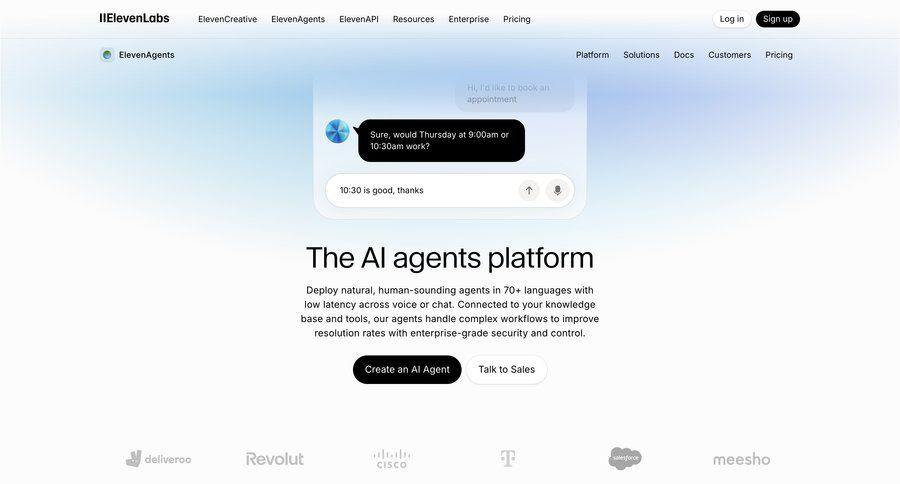 Elevenlabs
			 workflow automation ui page example