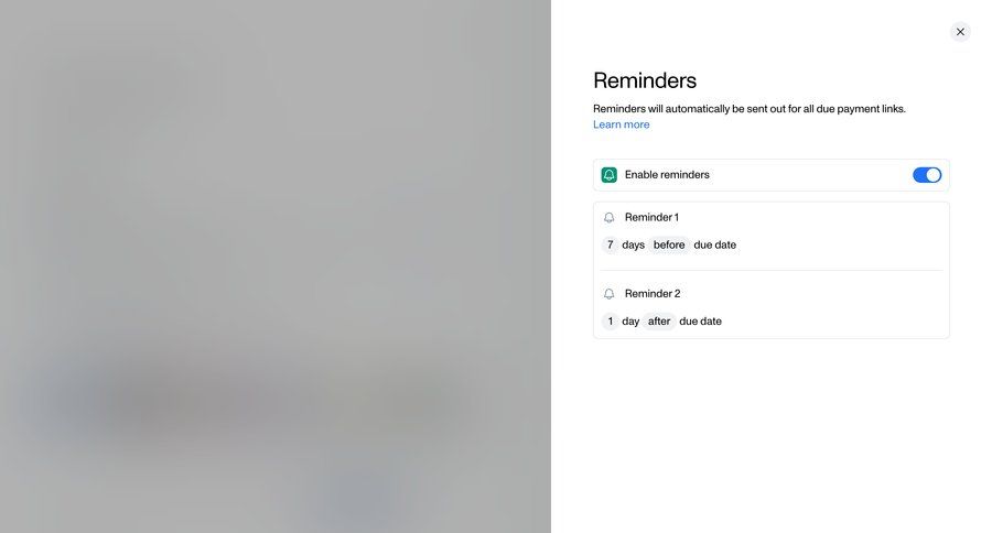 Tola
			 settings finance configuration notification settings manage links billing automation ui page example