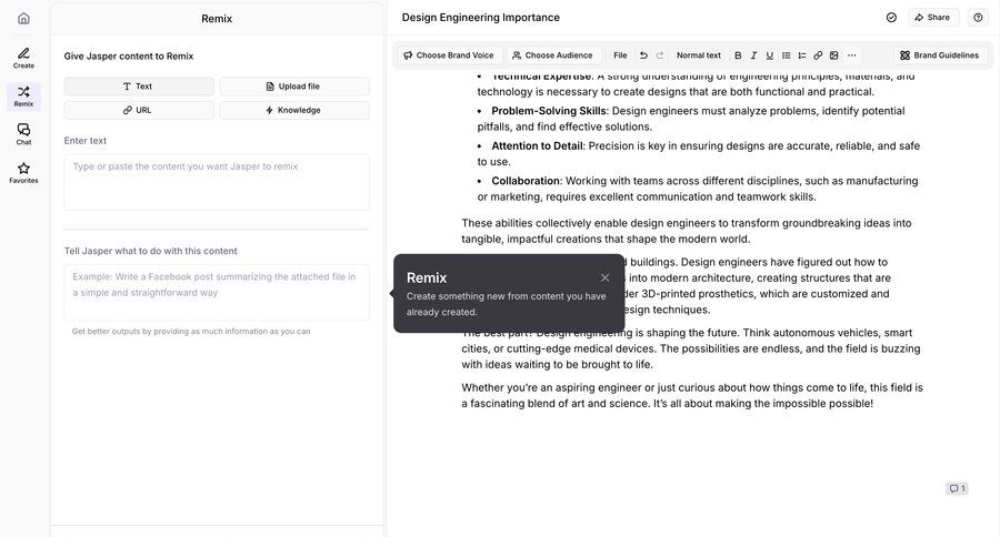 Jasper
			 artificial intelligence file upload sidebar upload file ui page example