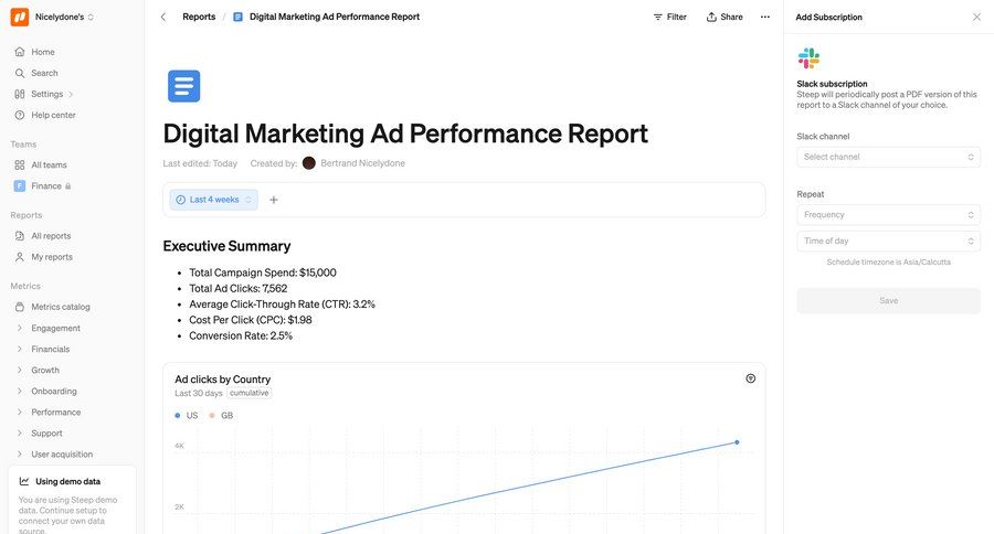Steep
			 dashboard sidebar navigation grid data analysis content hierarchy insight information page detail view info view data visualization performance metrics table timezone selector ui page example
