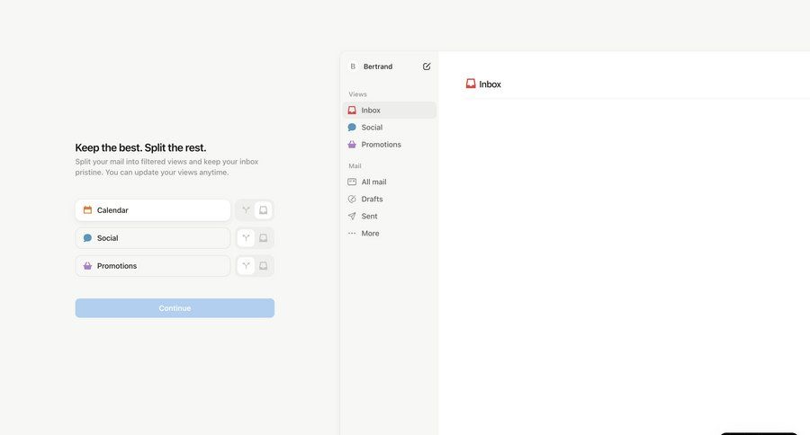 Notion Mail
			 configuration grid onboarding form automation account setup email management email inbox management setup communication on boarding configuration screen ui page example