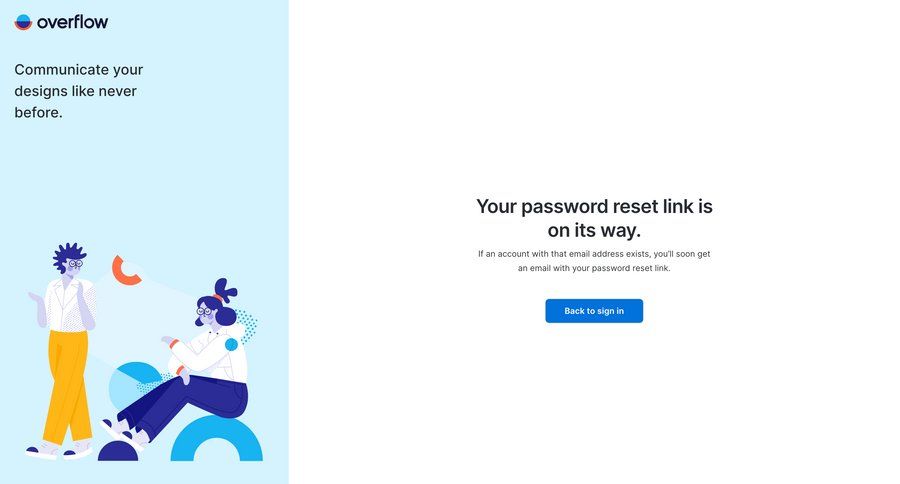 Overflow
				password reset page example