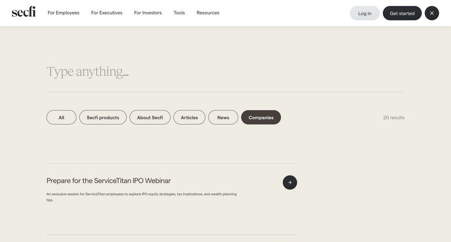 Secfi
			 manage links new ui page example