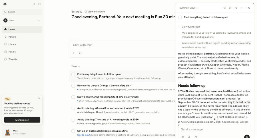 Town
			 task management trial banner chat interface ui page example