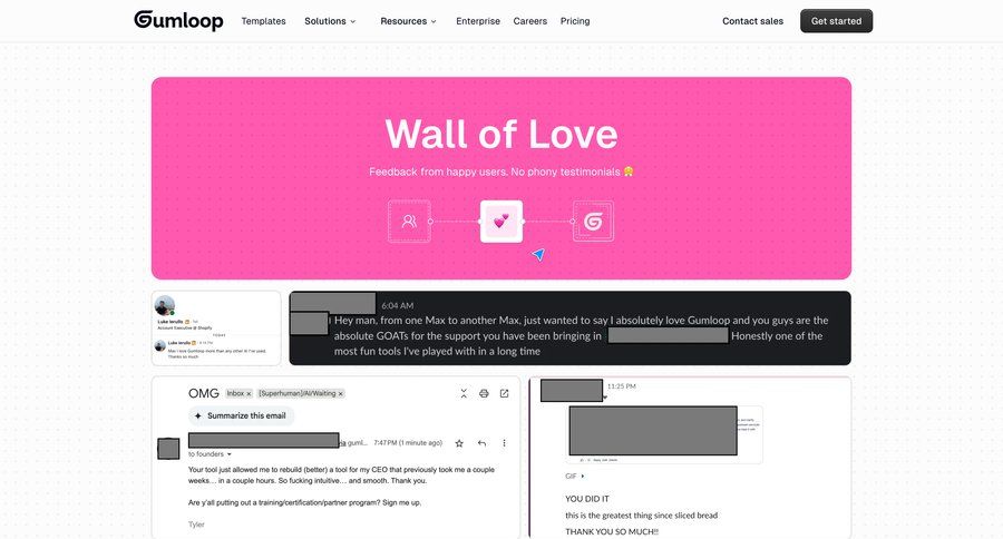 Gumloop
				testimonials ui page example