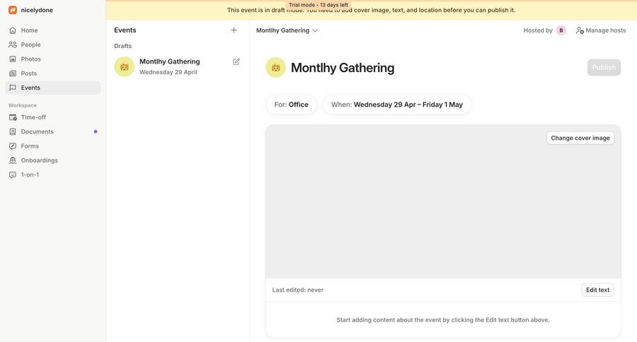 Aboard
			 trial banner event management ui page example