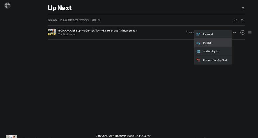 Pocket Casts
				list ui page example