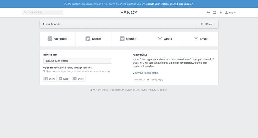 Fancy
				referral & invite your friends page example