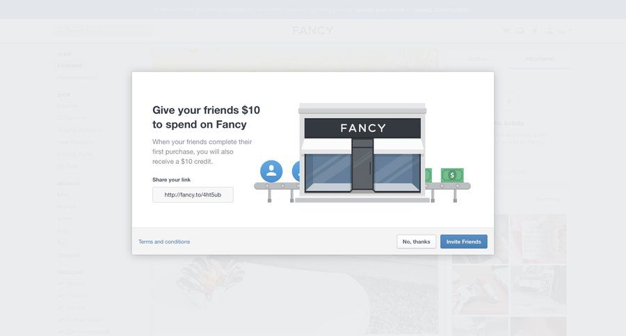 Fancy
				onboarding page example