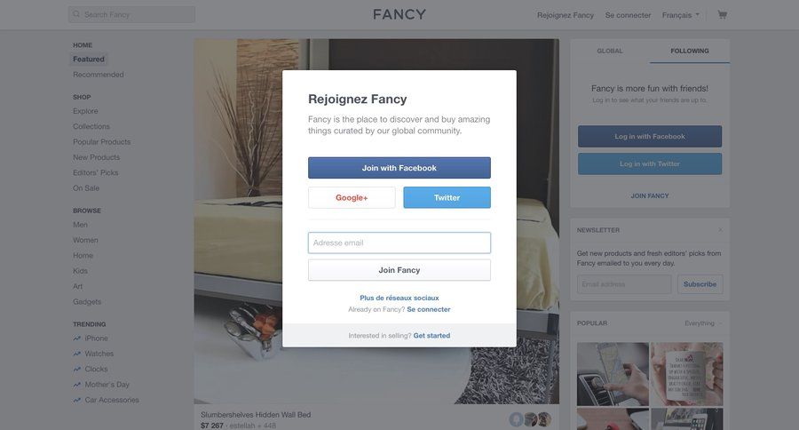 Fancy
				signup page example