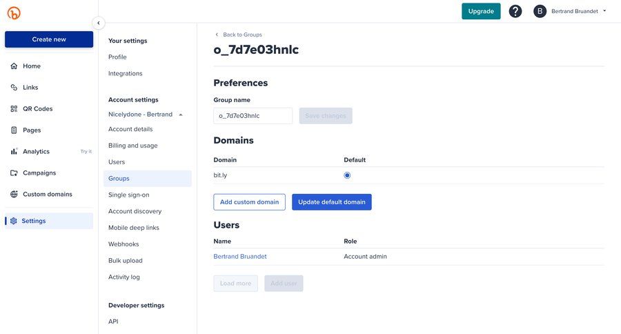 Bitly
			 configuration settings sidebar navigation user management account management account settings user data bulk upload user role preferences ui page example