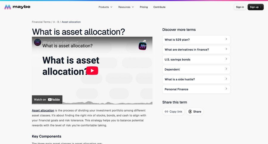 Maybe Finance
				article ui page example