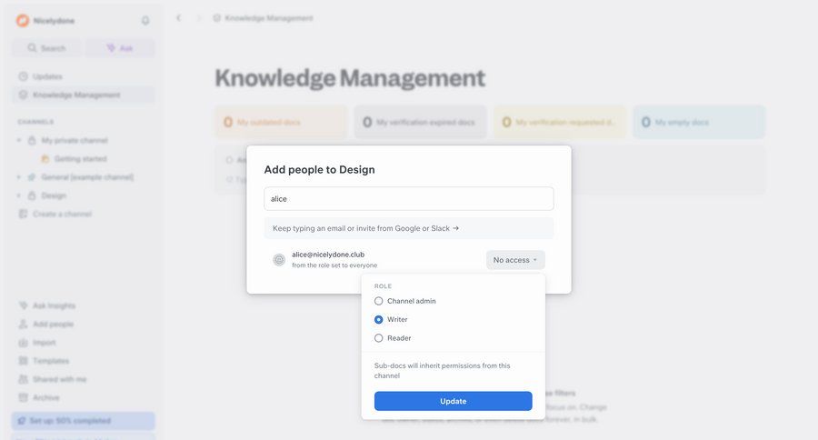 Slite
			 collaboration user management form permission management user invitation ui page example