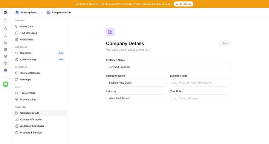 Beside
			 settings onboarding form account setup user settings form layout integration management save changes sidebar user profile alert modern ui page example