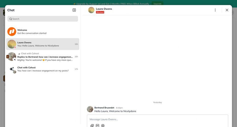 Mighty
			 inbox message communication chat menu chat interface ui page example