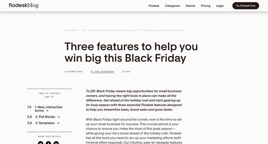 Flodesk
			 video editor free templates editorial blog post news article article feature article blog templates inline edit newsletter signup ui page example