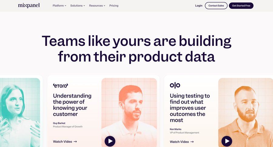 Mixpanel
				testimonials ui page example