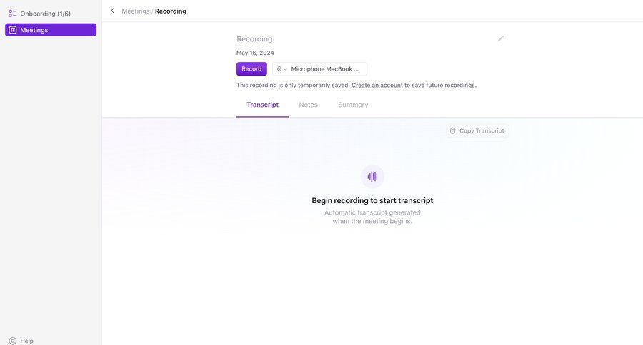 Limitless
				onboarding page example