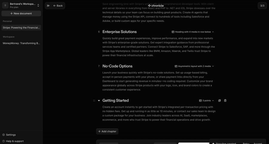 Chronicle
			 sidebar navigation finance knowledge base full-screen layout content hierarchy menu article documentation ui page example