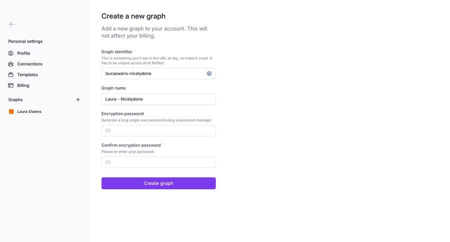 Reflect
			 data management settings account management onboarding form account creation account settings sidebar create generate setup data visualization ui page example