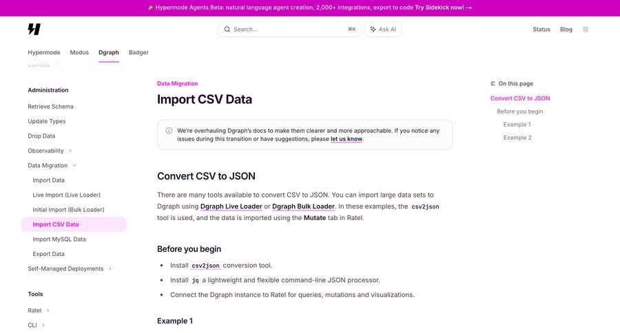 Hypermode
			 database management ui page example