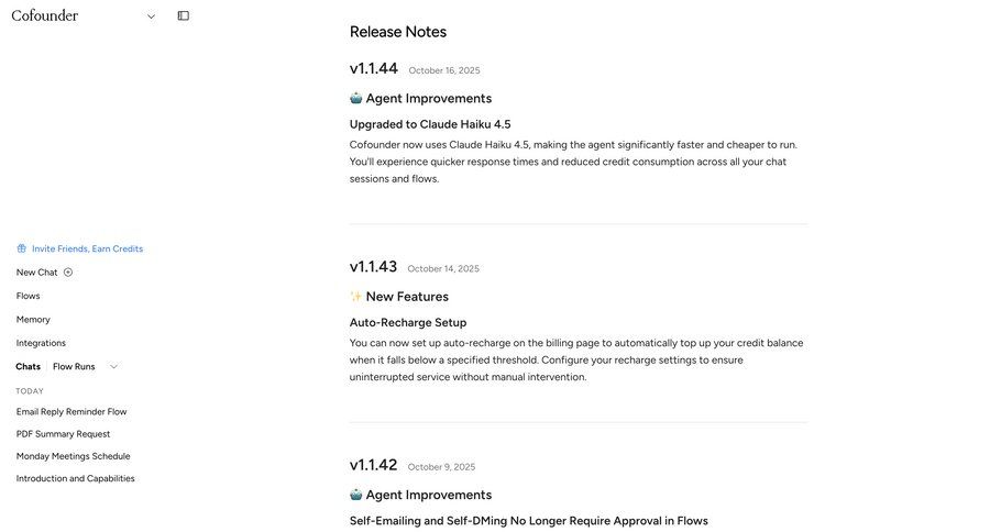 Cofounder
				changelog ui page example