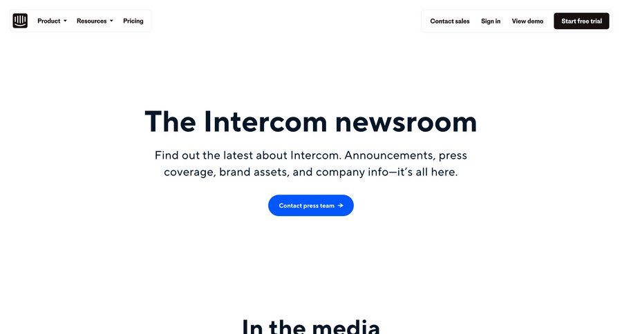 Intercom
			press announcement page not found media assets press release rp not found ui page example