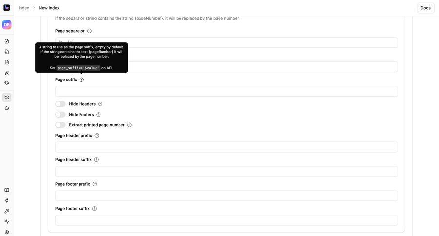 Llamaindex
				settings ui page example