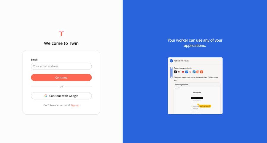 Twin
				signin ui page example