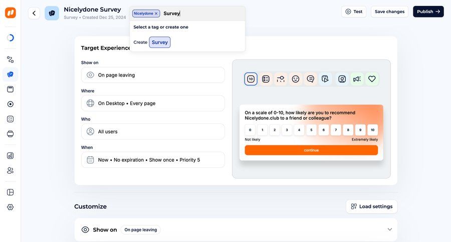 Jimo
			 configuration sidebar navigation grid form customize modal interaction user feedback tag management sidebar ui page example