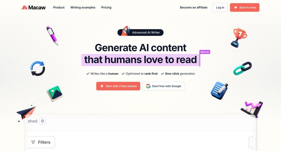 Macaw
			 homepage home page ui page example
