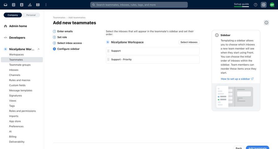 Front
			workspace settings configuration team collaboration onboarding form sidebar configuration screen ui page example