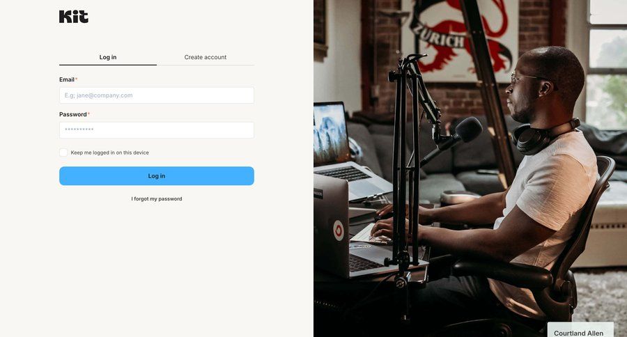 Kit
			 user management form user authentication split screen authentication split view login connection auth signin sign in log in login page ui page example